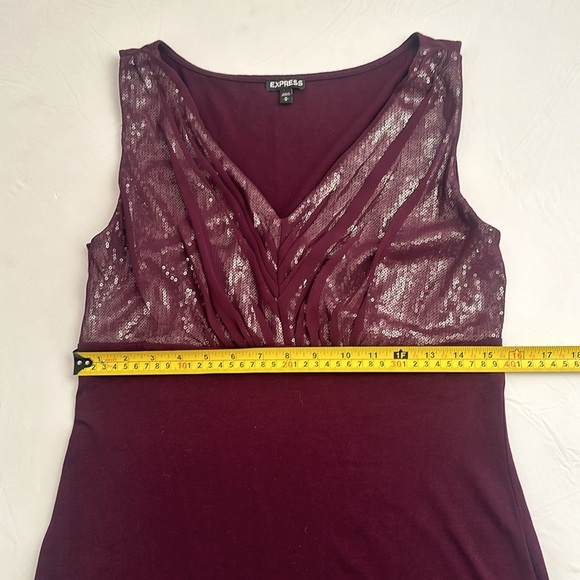 Express merlot rhinestone embellished sleeveless stretch top - Picture 9 of 13